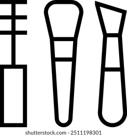 makeup brushes icon. Thin linear style design isolated on white background