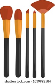 Pinceles de maquillaje, ilustración, vector sobre fondo blanco