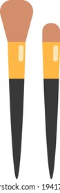 Makeup brushes, illustration, vector on a white background