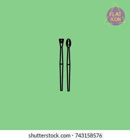 makeup brushes line icon