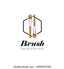 Makeup brushes, logo and salon icon vector illustration, best logo design