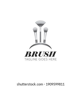Makeup brushes, logo and salon icon vector illustration, best logo design