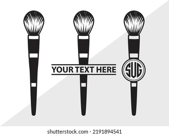 Makeup Brushes Monogram SVG Printable Vector Illustration