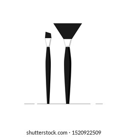 makeup brushes simple icon. Vector illustration for design and web.