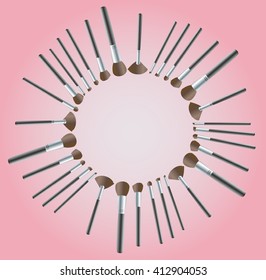 Makeup brushes , Makeup tools background vector