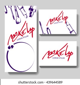 Makeup business card. Make up letters. svg