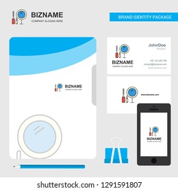 Makeup Business Logo, File Cover Visiting Card and Mobile App Design. Vector Illustration