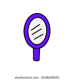 makeup cartoon element icon. serum, mirror