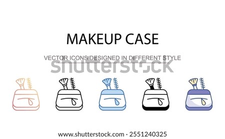 Makeup case icon design with white background stock illustration