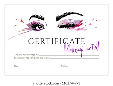 Make-up certificate for an educational institution. svg