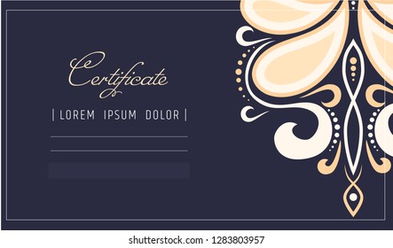 Makeup certificate template. beauty school or refresher courses for beautician. Make up cosmetic or spa care diploma. design template