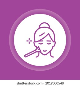 Makeup color button icon. Skin care. Isolated vector element. Outline pictogram for web page, mobile app, promo.