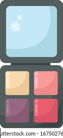 Makeup color palette, illustration, vector on white background.
