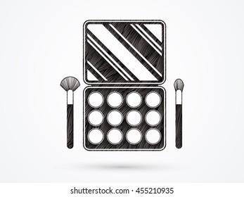 Makeup Colorful Palette designed using black grunge brush graphic vector.