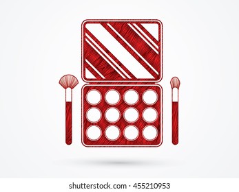 Makeup Colorful Palette designed using grunge brush graphic vector.