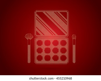 Makeup Colorful Palette designed using dots pixels graphic vector.