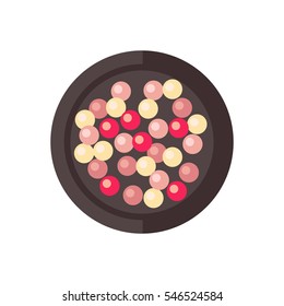 Makeup compact face powder vector illustration.