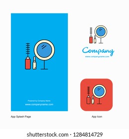 Makeup Company Logo App Icon and Splash Page Design. Creative Business App Design Elements