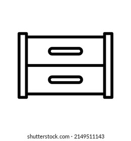 Makeup Container Icon. Line Art Style Design Isolated On White Background