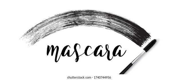 make-up cosmetic mascara brush stroke on white