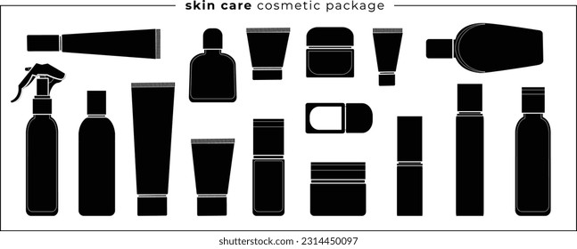 make-up cosmetic packages. Vector illustration. Skin care product icons