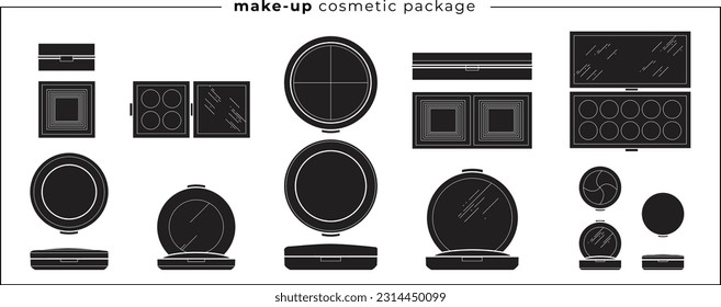 make-up cosmetic packages. Vector illustration. Skin care product icons