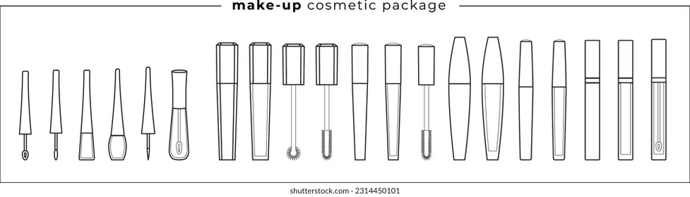 make-up cosmetic packages. Vector illustration. Skin care product icons