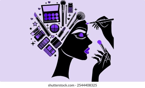 Makeup Cosmetic Silhouettes: Professional Vector Art Collection