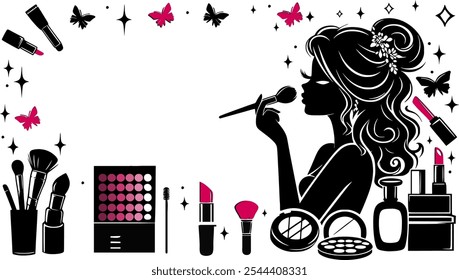 Makeup Cosmetic Silhouettes: Professional Vector Art Collection