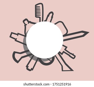 makeup cosmetics and around white blank for promotion or logo 
