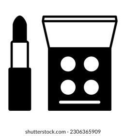 Makeup, cosmetics and beauty icon isolated
