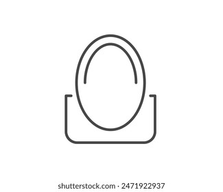 Makeup and cosmetics. Linear vector graphic beauty icons in the form of a face mirror.