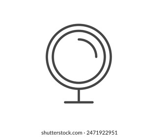 Makeup and cosmetics. Linear vector graphic beauty icons in the form of a face mirror.
