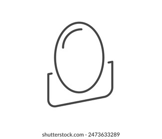 Makeup and cosmetics. Linear vector graphic beauty icons in the form of a face mirror.