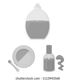 Makeup and cosmetics monochrome icons in set collection for design. Makeup and equipment vector symbol stock web illustration.
