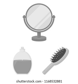Makeup and cosmetics monochrome icons in set collection for design. Makeup and equipment vector symbol stock web illustration.