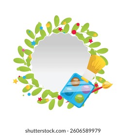 Makeup cosmetics, vector flat frame on the white background
