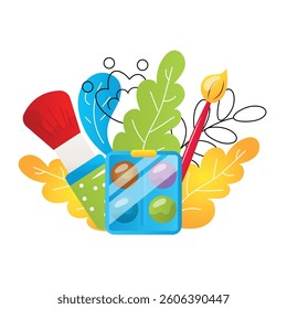 Makeup cosmetics, vector flat illustration on the white background