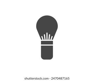 Makeup and cosmetics. Vector graphic black icons of beauty brushes for face, powder, blush, eyeshadow.