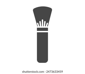 Maquillage et cosmétiques.  Image vectorielle graphique icônes noires de brosses de beauté pour le visage, la poudre, le brouillard, l'ombre.
