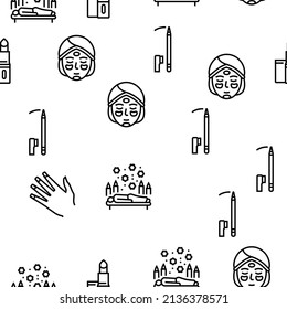 Diseño Procedimiento de Cosmetología Vector Patrón sin inconvenientes Ilustración de Línea delgada