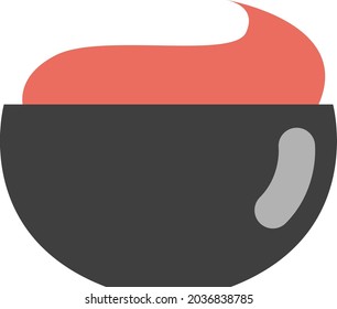 Creme in Schüssel, Illustration, Vektorgrafik, auf weißem Hintergrund.