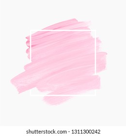 Makeup cream paint abstract shape background design vector over square frame. 