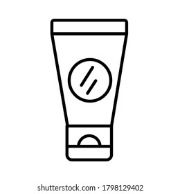 makeup cream tube product line style vector illustration design