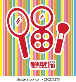 makeup design over lineal background vector illustration