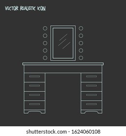 Makeup desk icon line element. Vector illustration of makeup desk icon line isolated on clean background for your web mobile app logo design.