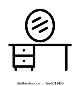 Makeup desk icon symbol. Premium quality isolated mirror element in trendy style. Mirror icon vector illustration