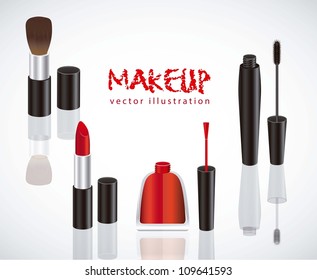 Makeup Elements, isolated on white background, vector illustration