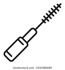 Makeup eye brush icon outline vector. Skin mask. Face acid ceramide