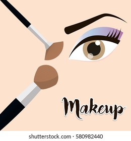 makeup eye girl brush design vector illustration eps 10